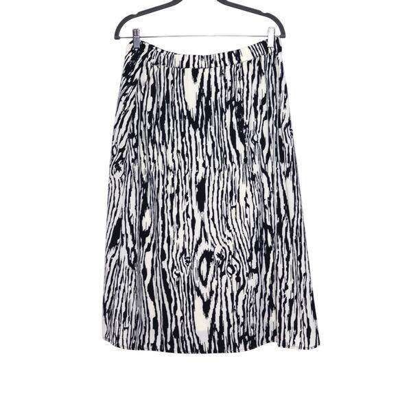 BAUM UND PFERDGARTEN Zebra Print Skirt Black White Midi Lined Women's 40 / US 10 - Picture 2 of 10
